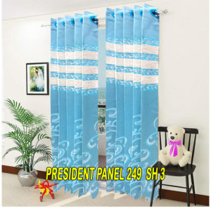 Sky-blue Door Curtains