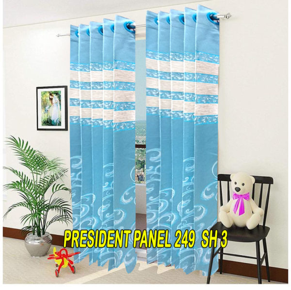Sky-blue Door Curtains